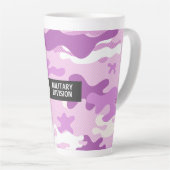 Paarse Camouflagepatroon Latte Mok (Rechterhoek)