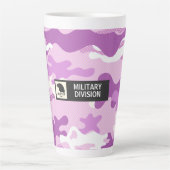 Paarse Camouflagepatroon Latte Mok (Voorkant)