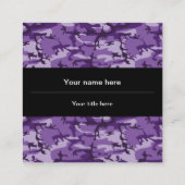 Paarse camouflagepatroon, leger, leger vierkante visitekaartje (Achterkant)