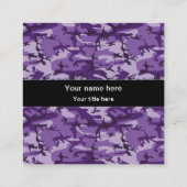 Paarse camouflagepatroon, leger, leger vierkante visitekaartje (Achterkant)