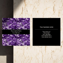 Paarse camouflagepatroon, leger, leger vierkante visitekaartje