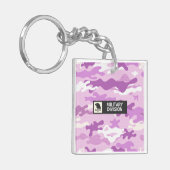Paarse Camouflagepatroon Sleutelhanger (Voorkant Links)