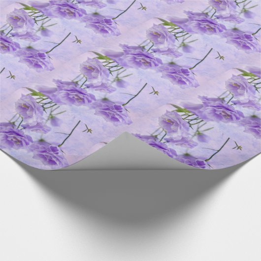 Paarse Campanella Flowers Macro Cadeaupapier (Hoek)