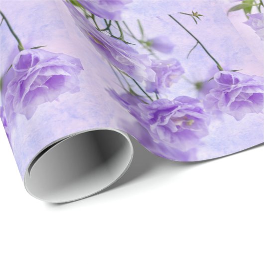 Paarse Campanella Flowers Macro Cadeaupapier (Rol Hoek)