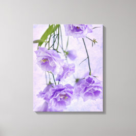 Paarse Campanella Flowers Macro Canvas Afdruk