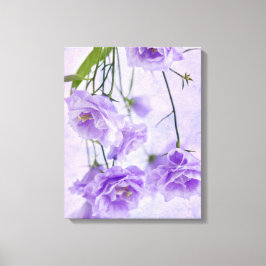 Paarse Campanella Flowers Macro Canvas Afdruk