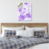 Paarse Campanella Flowers Macro Canvas Afdruk (Insitu (Slaapkamer))