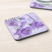 Paarse Campanella Flowers Macro Drankjes Onderzetter (Linkerzijde)