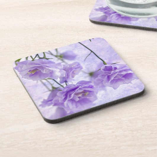 Paarse Campanella Flowers Macro Drankjes Onderzetter (Linkerzijde)