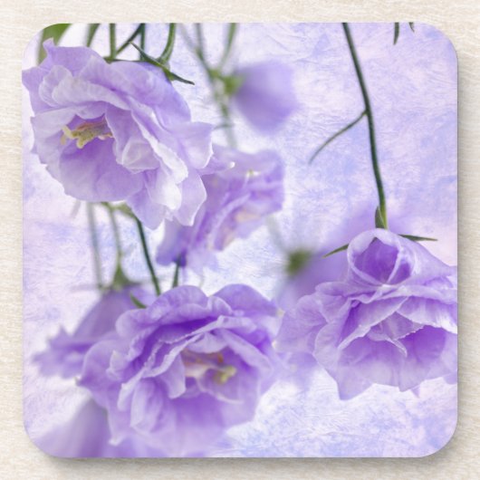 Paarse Campanella Flowers Macro Drankjes Onderzetter (Voorkant)