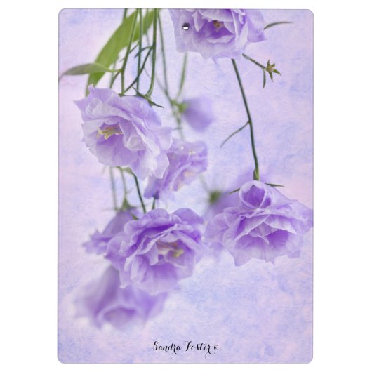 Paarse Campanella Flowers Macro Klembord (Achterkant)