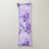 Paarse Campanella Flowers Macro Lichaamskussen (Achterkant (Verticaal))