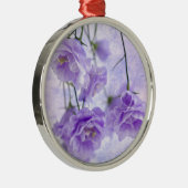 Paarse Campanella Flowers Macro Metalen Ornament (Rechts)
