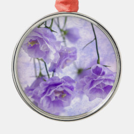 Paarse Campanella Flowers Macro Metalen Ornament