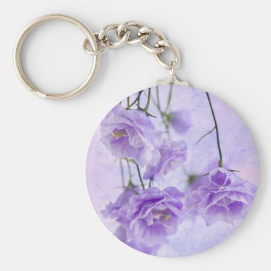 Paarse Campanella Flowers Macro Sleutelhanger (Voorkant)