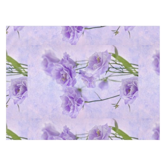 Paarse Campanella Flowers Macro Tafelkleed (Voorkant (Horizontaal))