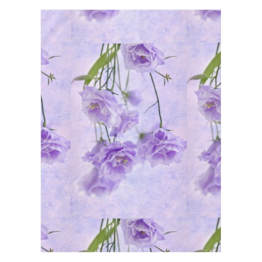 Paarse Campanella Flowers Macro Tafelkleed (Voorkant)