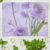 Paarse Campanella Flowers Macro Theedoek (Gevouwen)