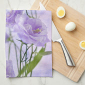 Paarse Campanella Flowers Macro Theedoek (Quarter Fold)