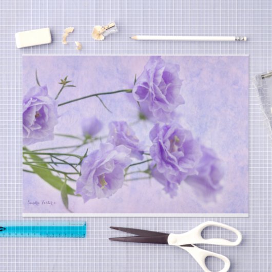 Paarse Campanella Flowers Macro Tissuepapier (Craft)