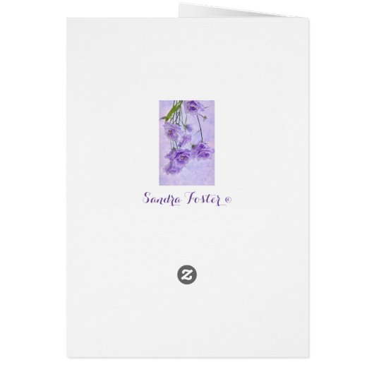 Paarse Campanella Flowers-macrokaart (Achterkant)