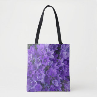 Paarse Campanula Bloemen Boodschappentas Tote Bag