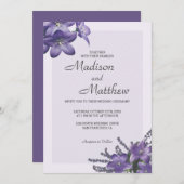 Paarse Campanula bruiloft uitnodiging (Voorkant / Achterkant)