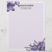 Paarse Campanula Letterhead Briefhoofd (Voorkant)