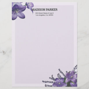Paarse Campanula Letterhead Briefhoofd