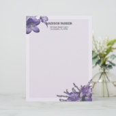 Paarse Campanula Letterhead Briefhoofd (Staand voorkant)