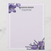 Paarse Campanula Letterhead Briefhoofd (Voorkant / Achterkant)