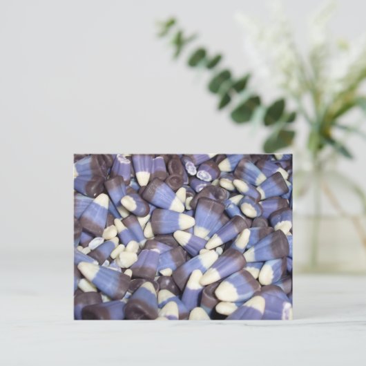 Paarse Candy Corn Briefkaart (Staand voorkant)