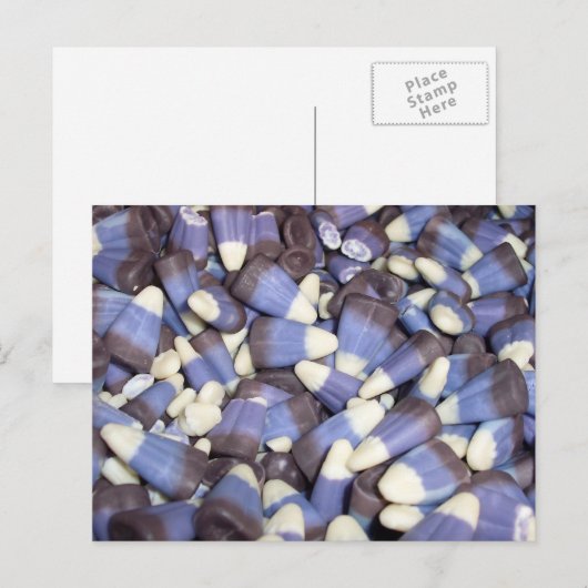 Paarse Candy Corn Briefkaart (Voorkant / Achterkant)