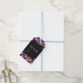 Paarse Candy Corn & Gouden Stippen Whimsical Hallo Cadeaulabel (Met Touw)