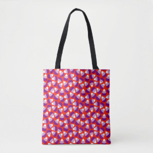 Paarse Candy Corn op Rode Halloween Tote Bag