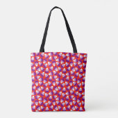 Paarse Candy Corn op Rode Halloween Tote Bag (Achterkant)