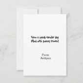 Paarse Candy Corn Trick or treat Halloween Kaart (Achterkant)