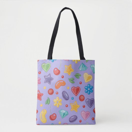 “Paarse Candy Star Boodschappentas Tote Bag (Voorkant)