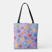 “Paarse Candy Star Boodschappentas Tote Bag (Achterkant)