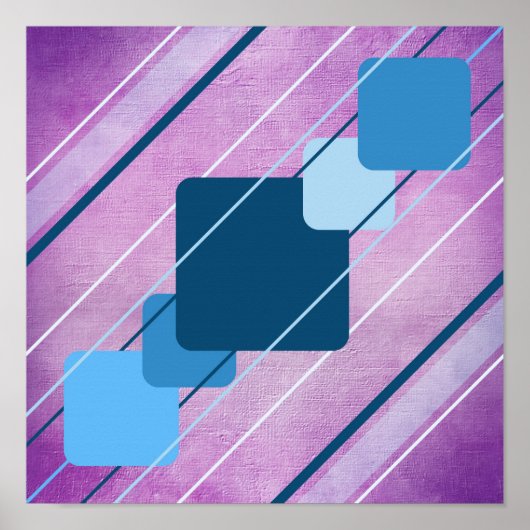 Paarse Canvas Blauwe Geometrische AP0010 Posters (Voorkant)