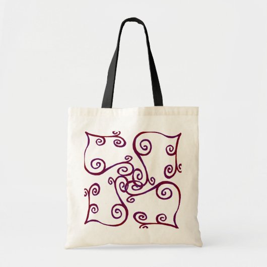 Paarse Canvas tas Curls (Voorkant)