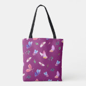 Paarse Canvas tas met Vlinders (Achterkant)