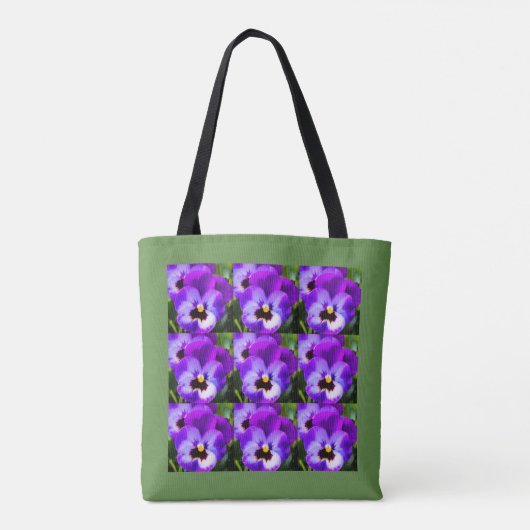 Paarse Canvas tas Pansy (Achterkant)