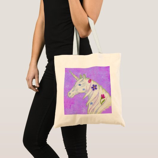 Paarse canvas tas Unicorn (Voorkant (product))