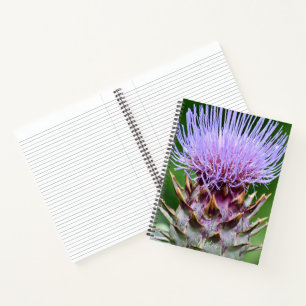 Paarse Cardoon Bloemen Botanisch Notitieboek