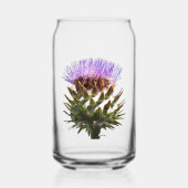 Paarse Cardoon Distel Bloem Blikvorm Glas (Voorkant)