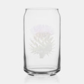Paarse Cardoon Distel Bloem Blikvorm Glas (Achterkant)