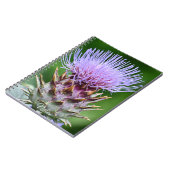 Paarse Cardoon Distel Bloem Notitieboek (Linkerzijde)