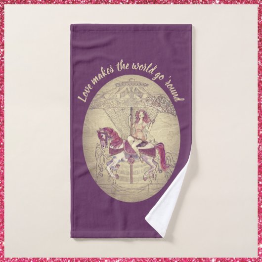  Paarse carrousel en Merry Go Round Handdoek