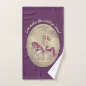  Paarse carrousel en Merry Go Round Handdoek (Handdoek)